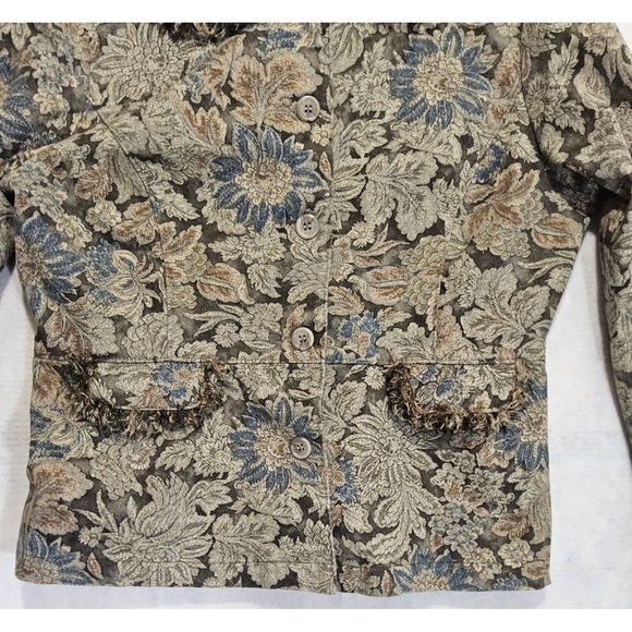 Vtg Cottagecore Jacket L Tapestry Floral Bell Sleeve Fairy Whimsy Y2K Country‎ - Picture 4 of 10